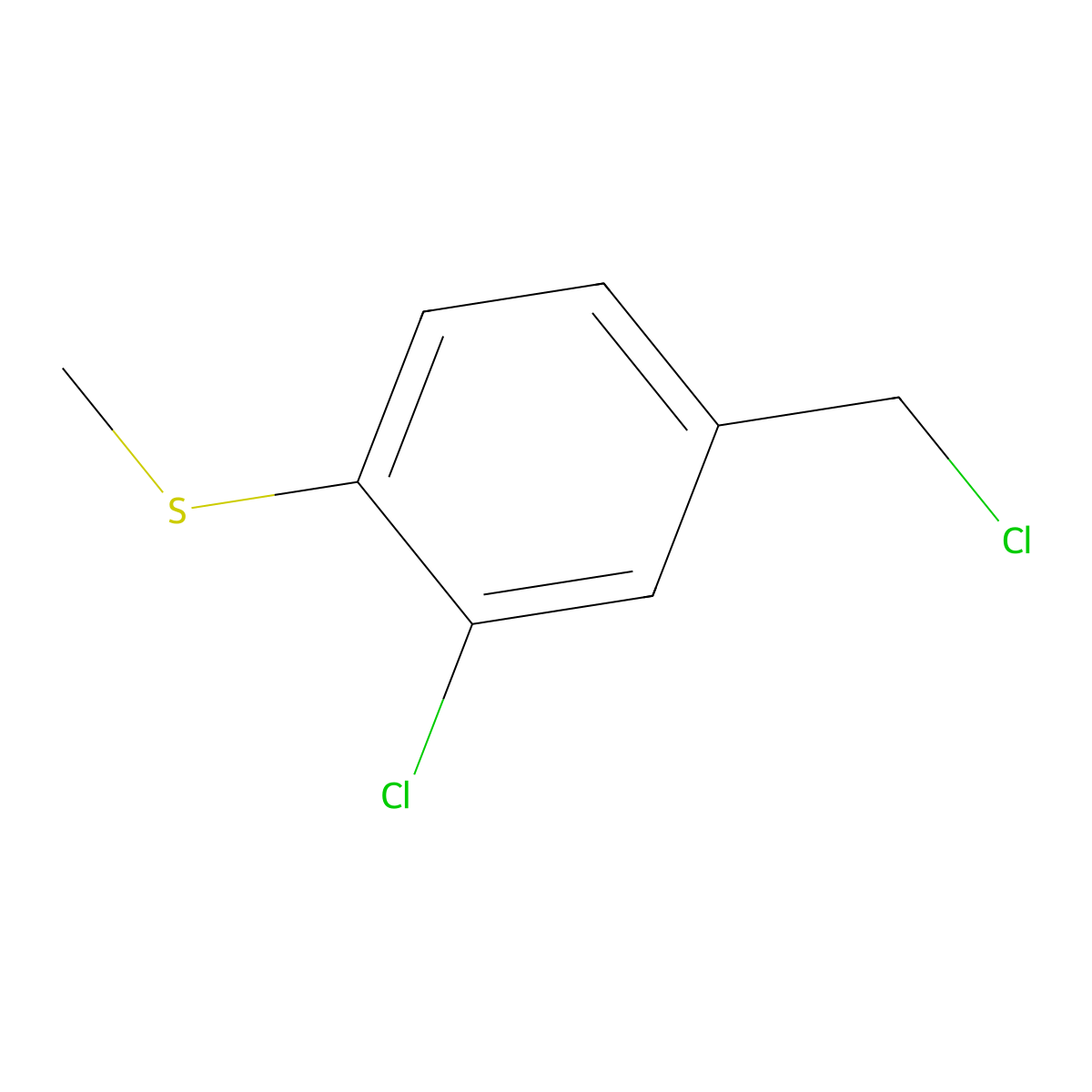 (2-Chloro-4-(chloromethyl)phenyl)(methyl)sulfane molecular structure, CAS 109418-89-5