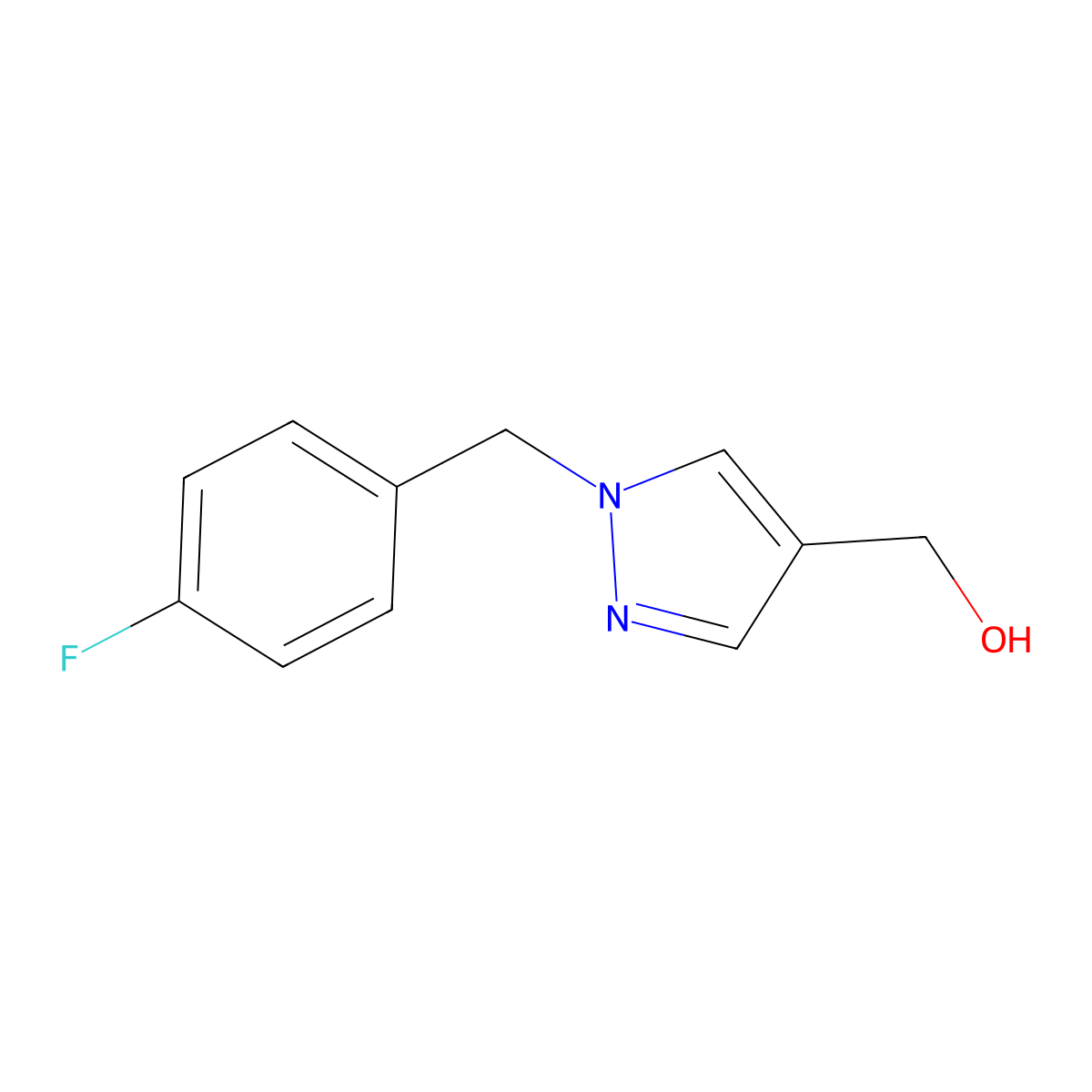 {1-[(4-fluorophenyl)methyl]-1H-pyrazol-4-yl}methanol molecular structure, CAS 1094202-70-6