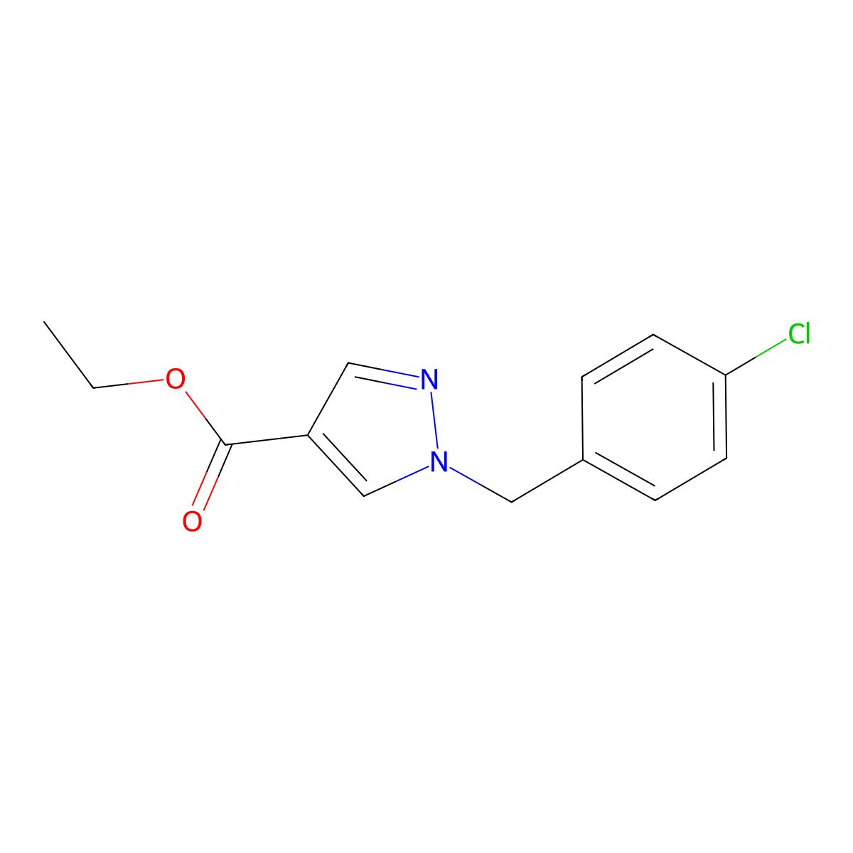 1-(4-Chloro-benzyl)-1H-pyrazole-4-carboxylic acid ethyl ester molecular structure, CAS 1094203-15-2