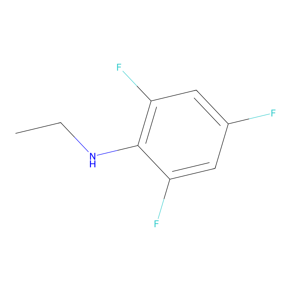 N-ethyl-2,4,6-trifluoroaniline molecular structure, CAS 1094204-52-0