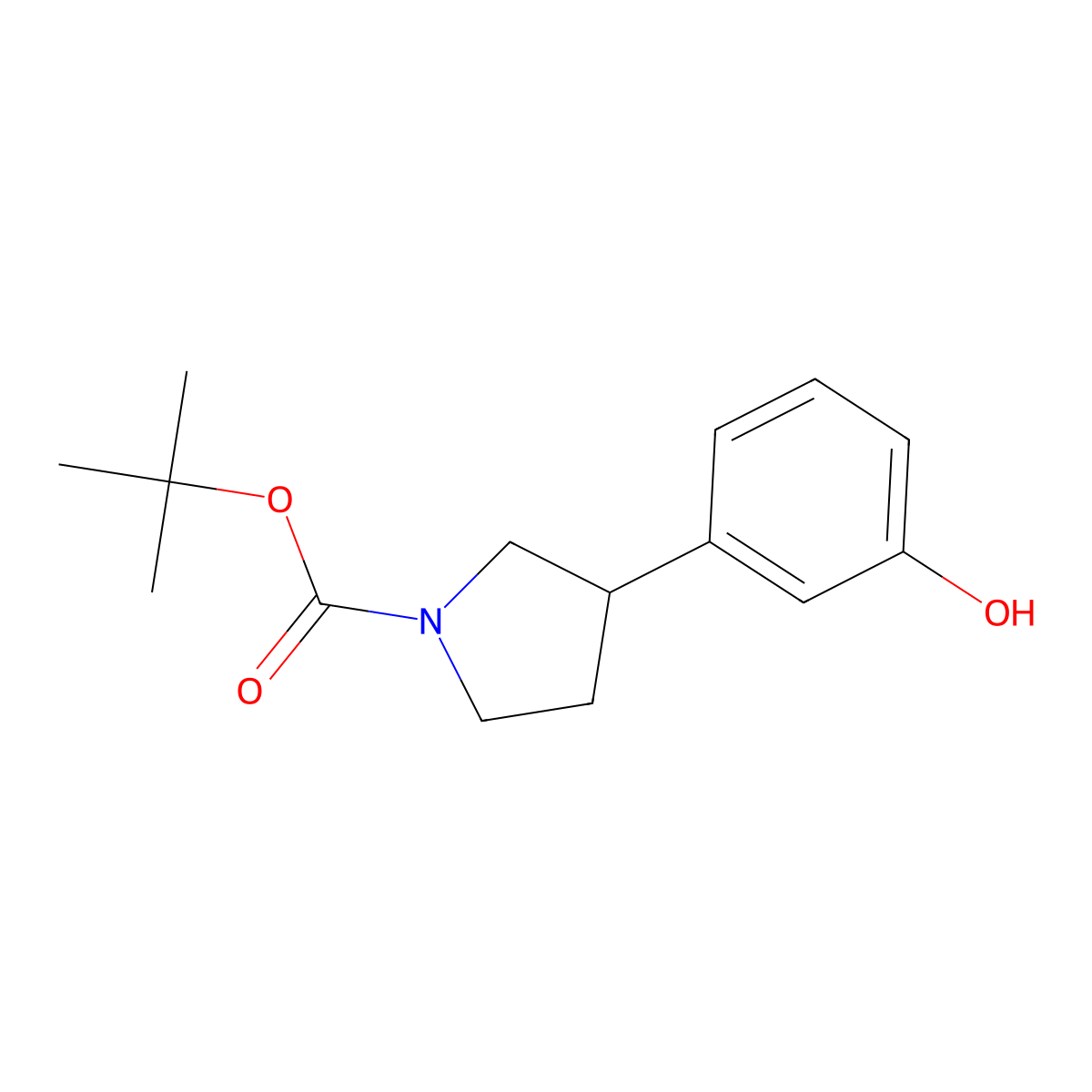 tert-Butyl 3-(3-hydroxyphenyl)pyrrolidine-1-carboxylate molecular structure, CAS 1094217-59-0