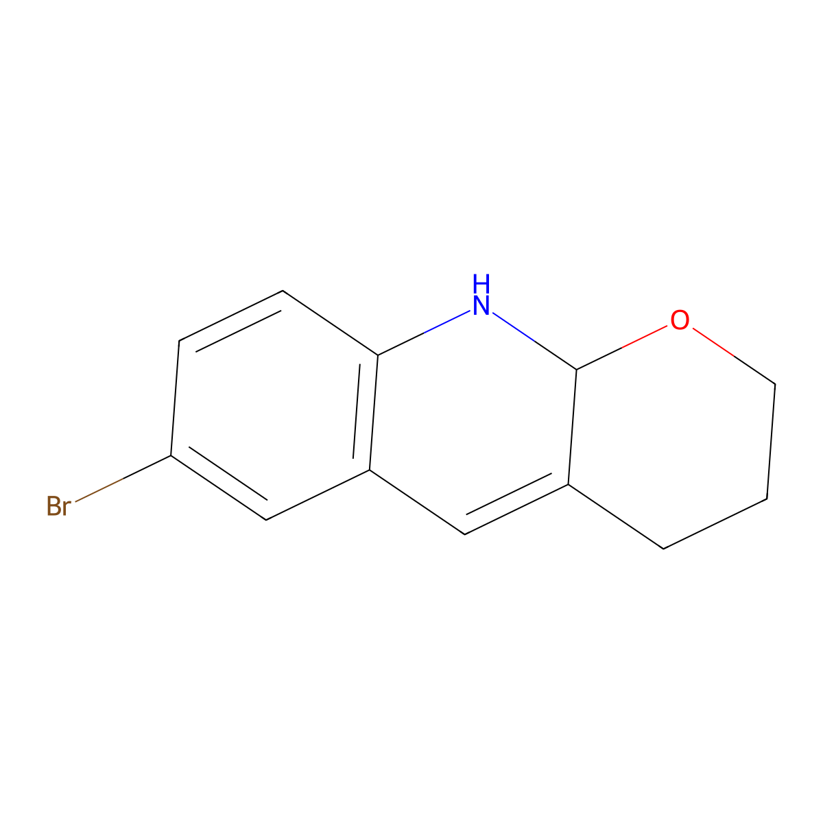 7-Bromo-3,4,10,10a-tetrahydro-2H-pyrano[2,3-b]quinoline molecular structure, CAS 1094217-60-3