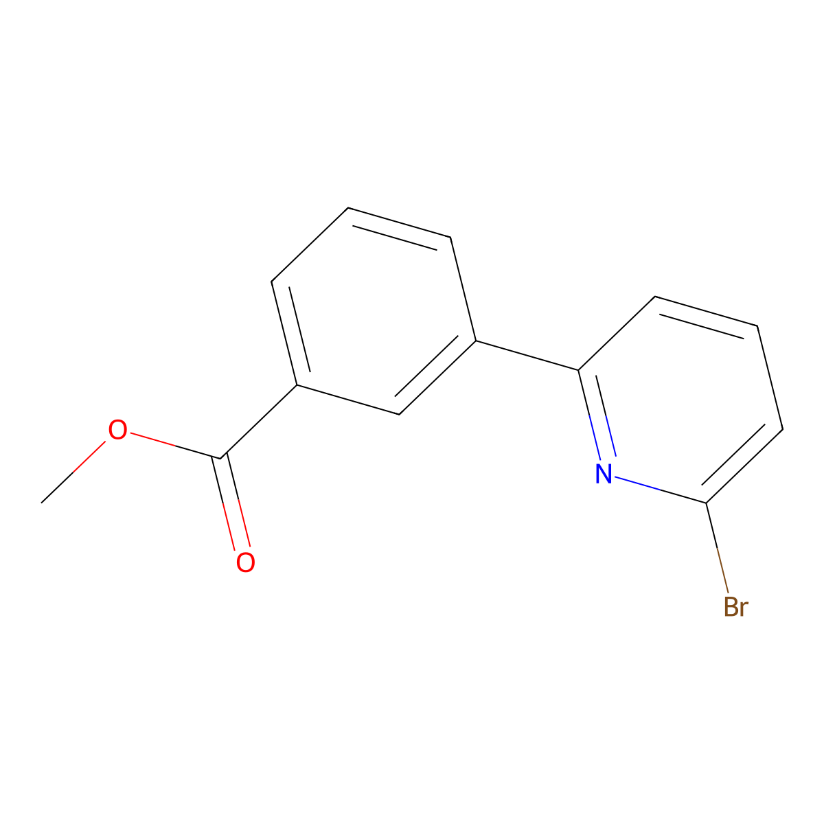 Methyl 3-(6-bromopyridin-2-yl)benzoate molecular structure, CAS 1094217-61-4