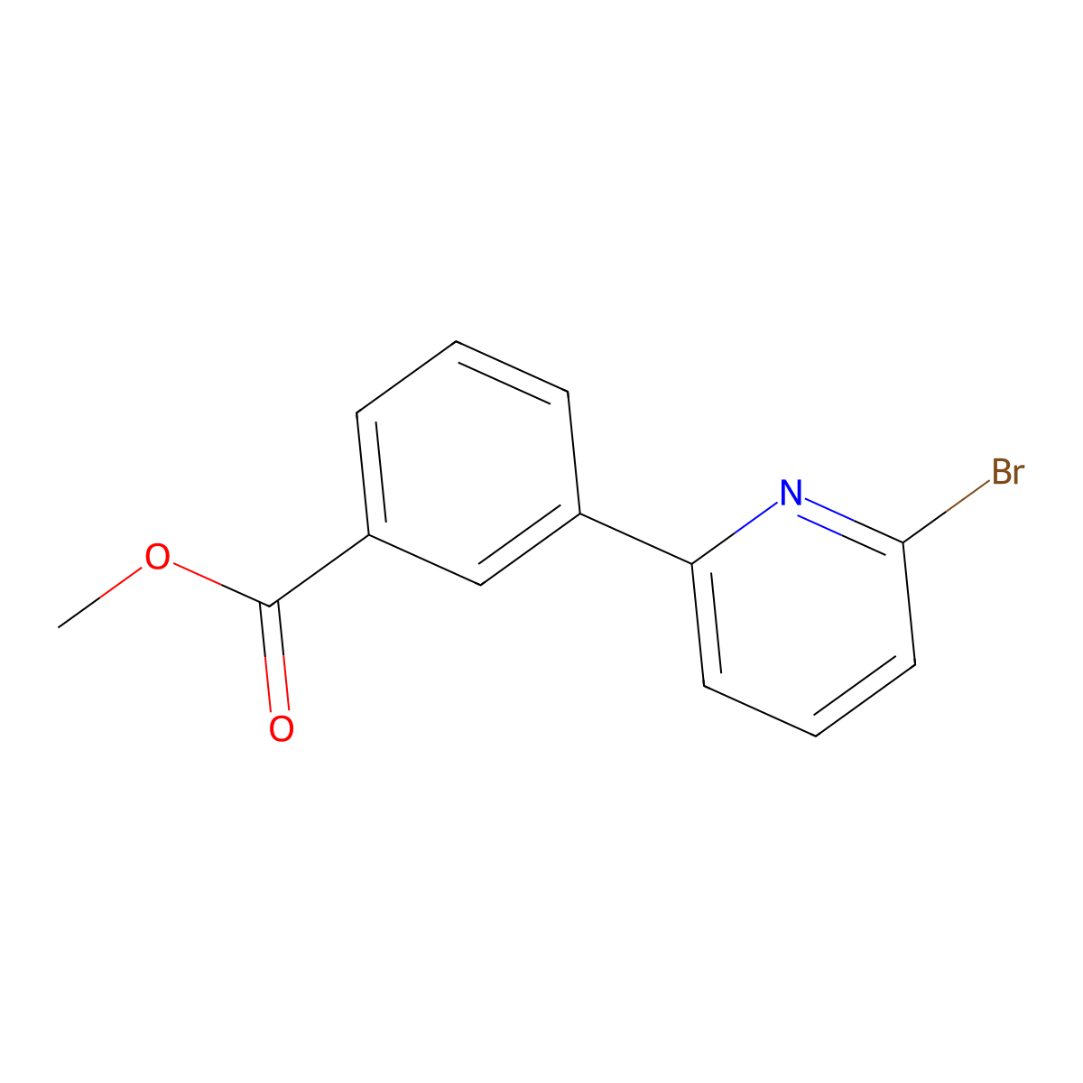 Methyl 3-(6-bromopyridin-2-yl)benzoate molecular structure, CAS 1094217-61-4