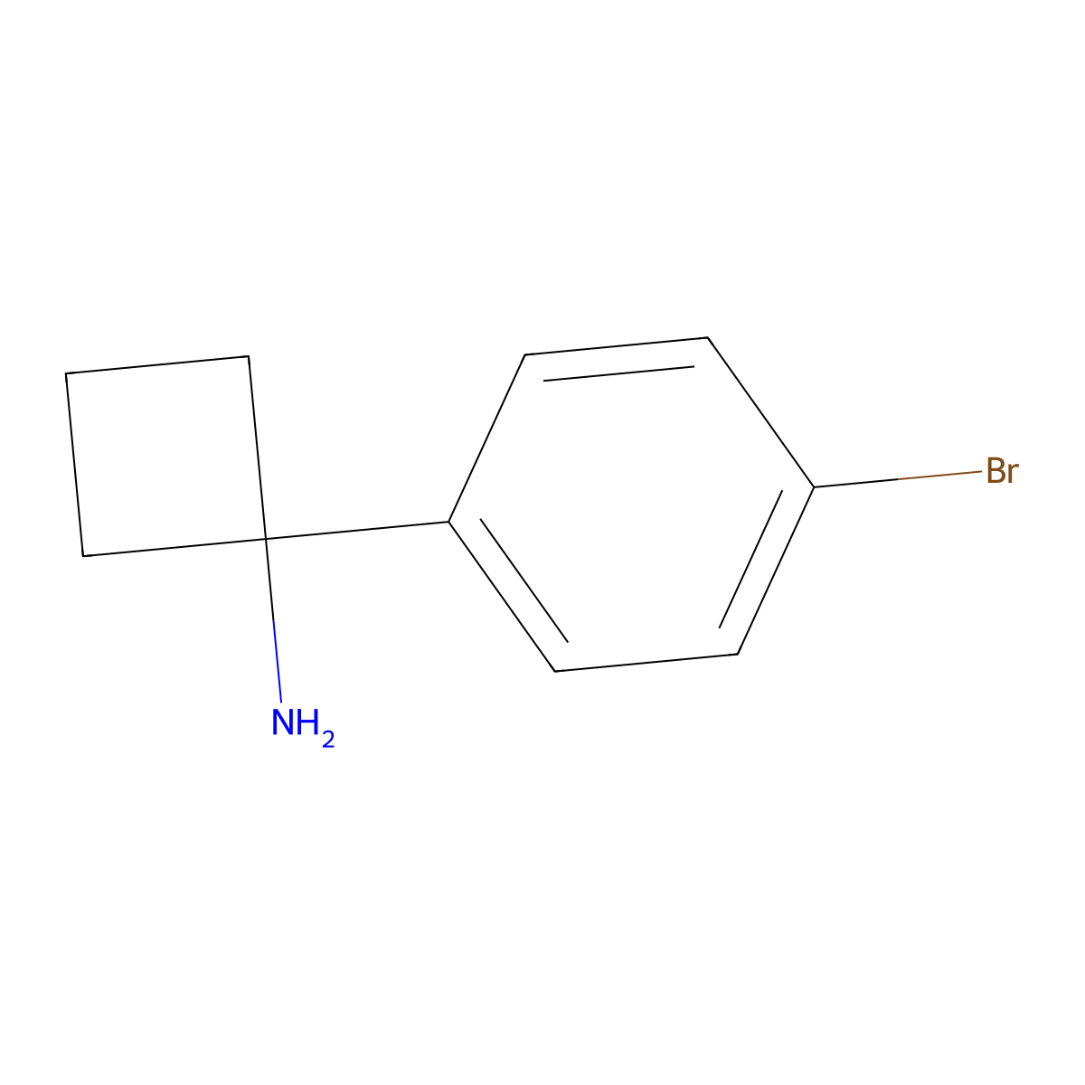 1-(4-Bromophenyl)cyclobutan-1-amine molecular structure, CAS 1094218-30-0