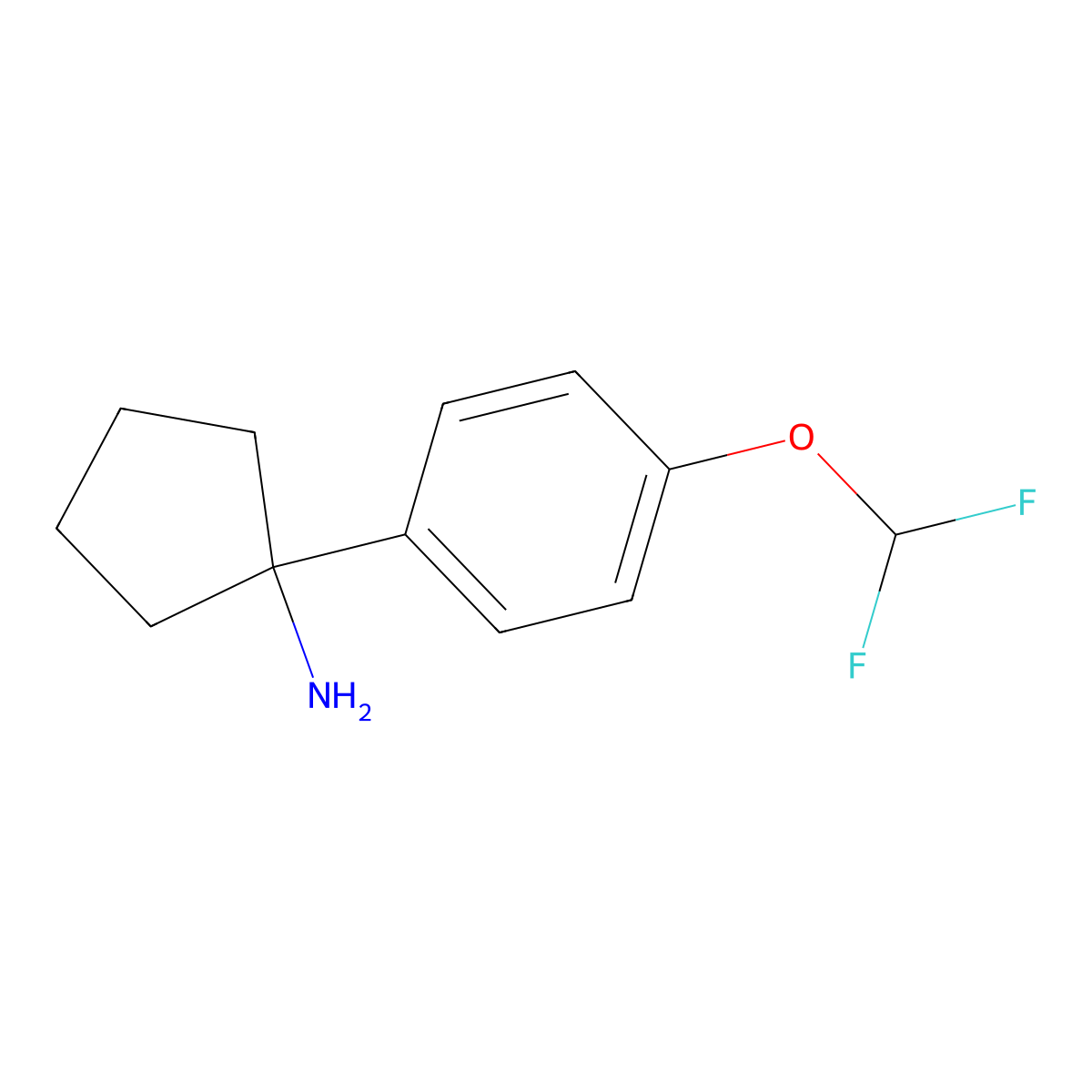 1-(4-(Difluoromethoxy)phenyl)cyclopentan-1-amine molecular structure, CAS 1094218-31-1