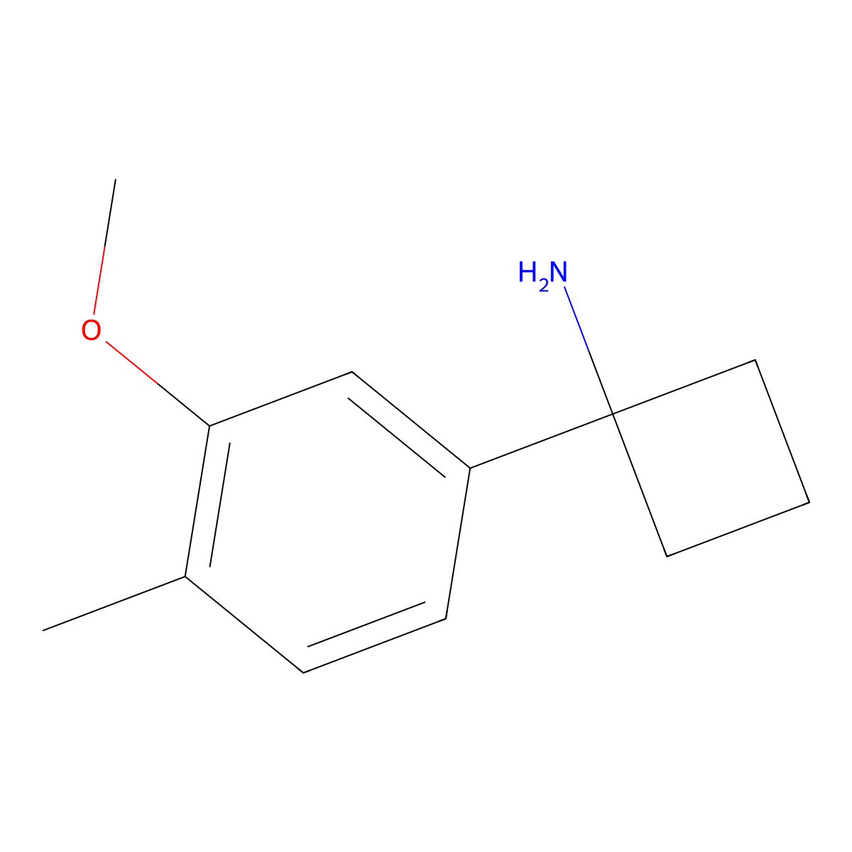 1-(3-Methoxy-4-methylphenyl)cyclobutanamine molecular structure, CAS 1094218-37-7