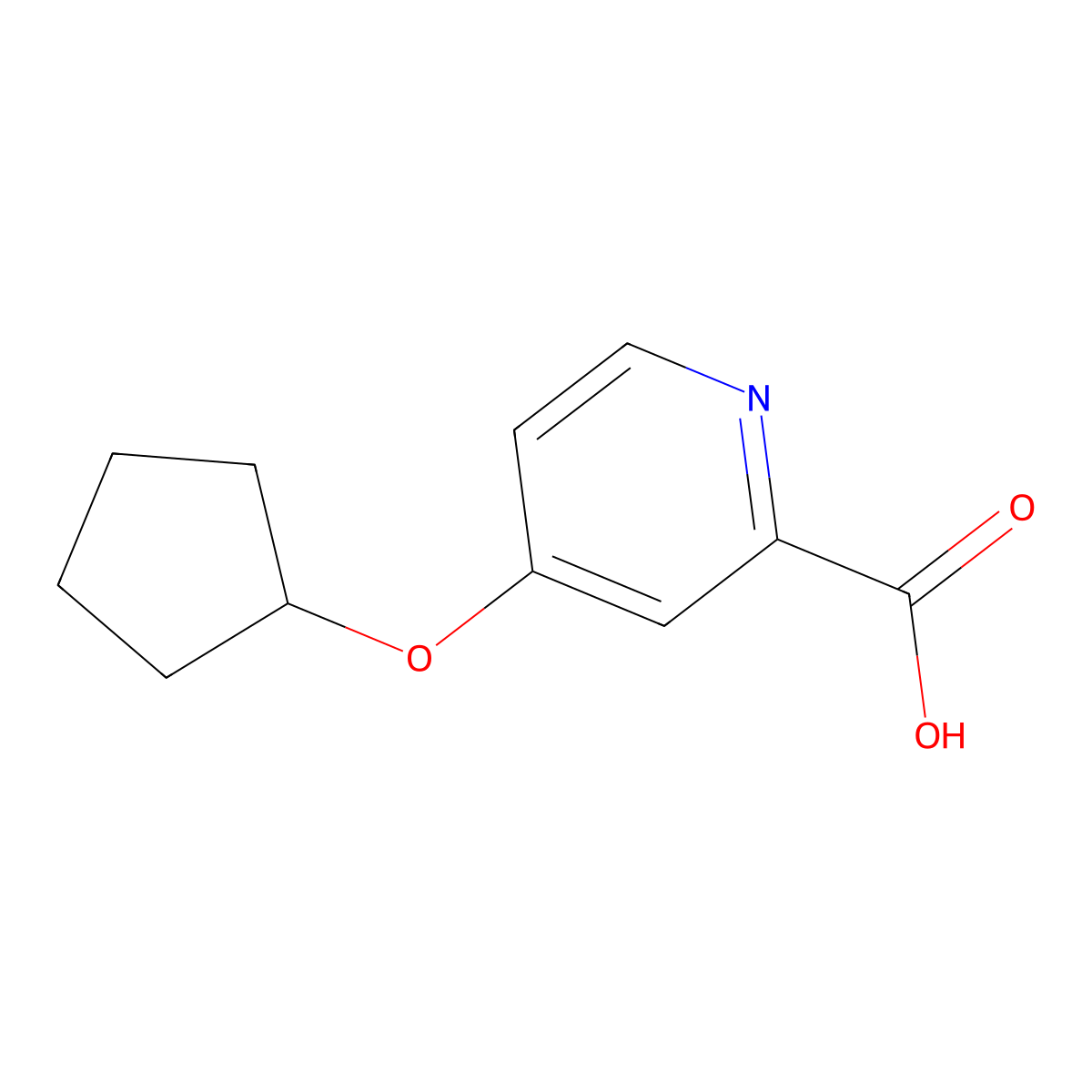 4-(Cyclopentyloxy)pyridine-2-carboxylic acid molecular structure, CAS 1094218-88-8