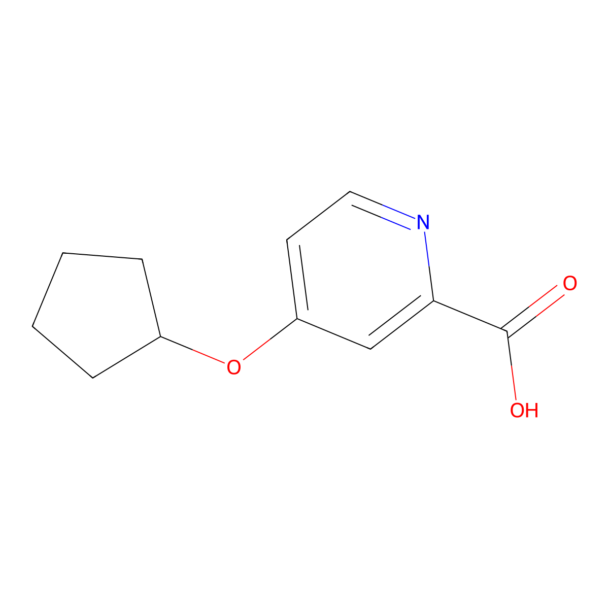 4-(Cyclopentyloxy)pyridine-2-carboxylic acid molecular structure, CAS 1094218-88-8