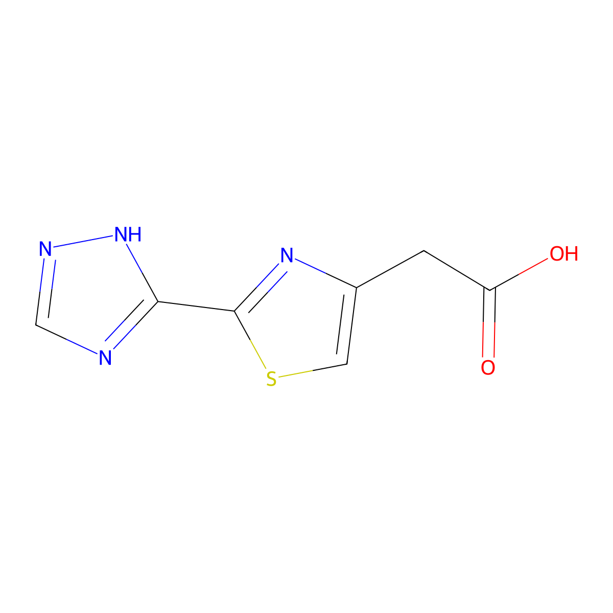 2-(1H-1,2,4-Triazol-5-yl)-4-thiazoleacetic acid molecular structure, CAS 1094219-65-4