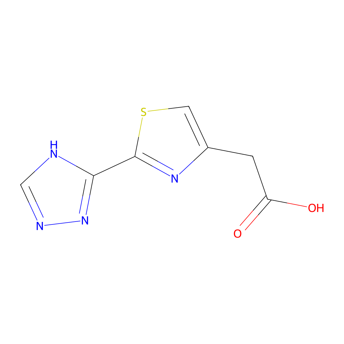 2-(1H-1,2,4-Triazol-5-yl)-4-thiazoleacetic acid molecular structure, CAS 1094219-65-4