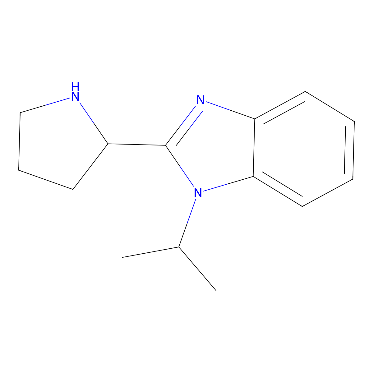 1-(Propan-2-yl)-2-(pyrrolidin-2-yl)-1H-1,3-benzodiazole molecular structure, CAS 1094220-45-7
