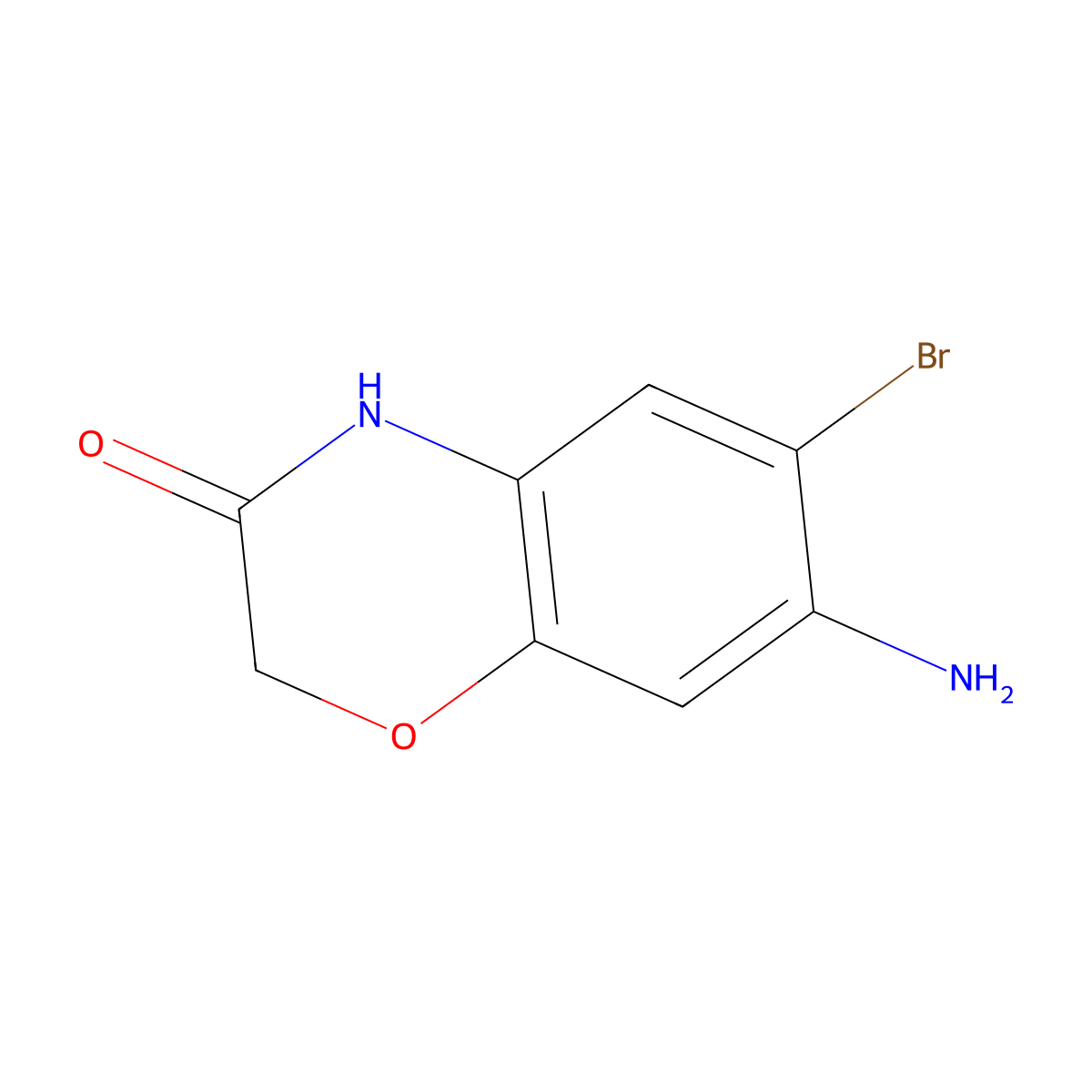 7-amino-6-bromo-3,4-dihydro-2H-1,4-benzoxazin-3-one molecular structure, CAS 1094222-68-0