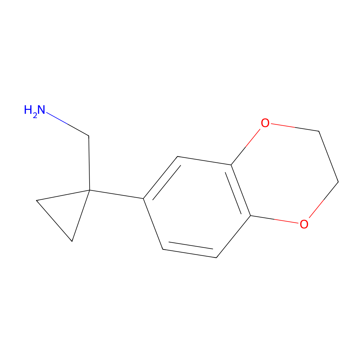 [1-(2,3-Dihydro-1,4-benzodioxin-6-yl)cyclopropyl]methanamine molecular structure, CAS 1094223-57-0