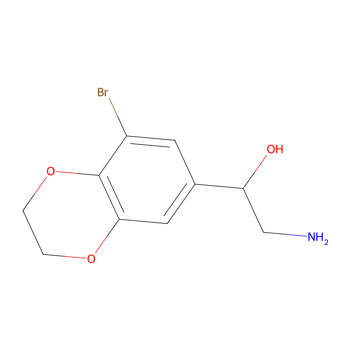 2-Amino-1-(8-bromo-2,3-dihydro-1,4-benzodioxin-6-yl)ethan-1-ol molecular structure, CAS 1094225-89-4