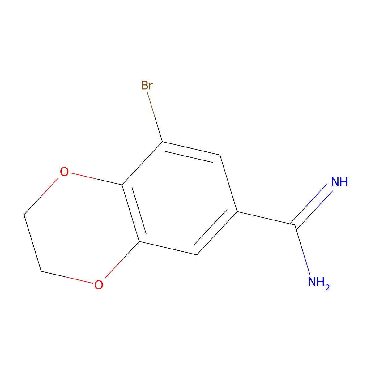 8-Bromo-2,3-dihydro-1,4-benzodioxine-6-carboximidamide molecular structure, CAS 1094225-92-9