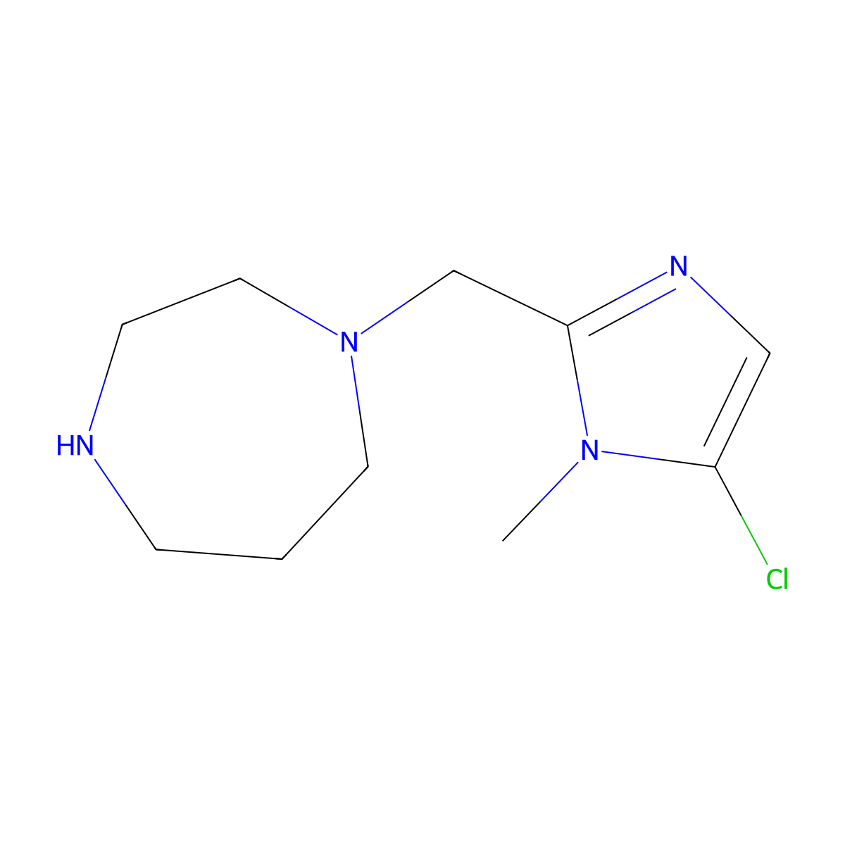 1-[(5-chloro-1-methyl-1H-imidazol-2-yl)methyl]-1,4-diazepane molecular structure, CAS 1094226-29-5