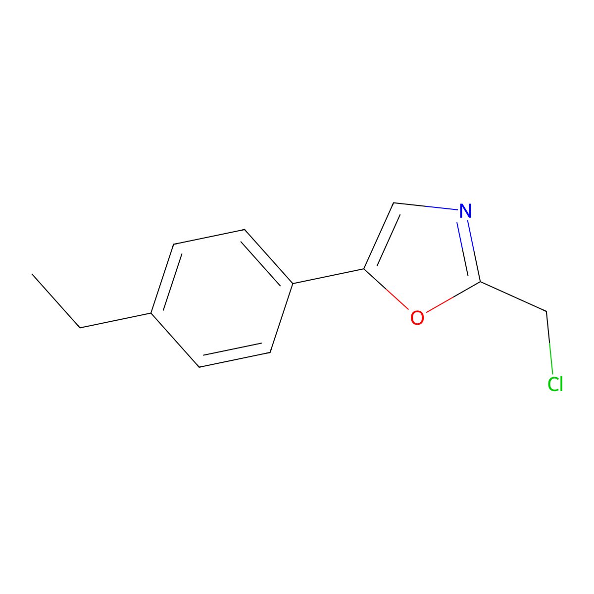 2-(Chloromethyl)-5-(4-ethylphenyl)-1,3-oxazole molecular structure, CAS 1094226-54-6