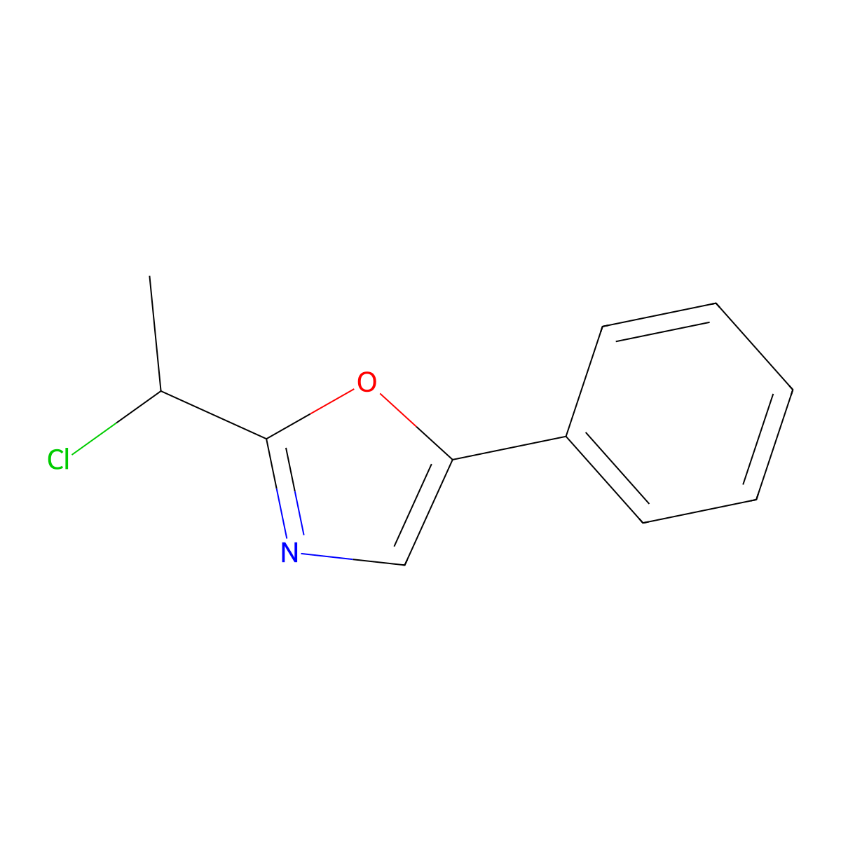 2-(1-Chloroethyl)-5-phenyl-1,3-oxazole molecular structure, CAS 1094226-56-8