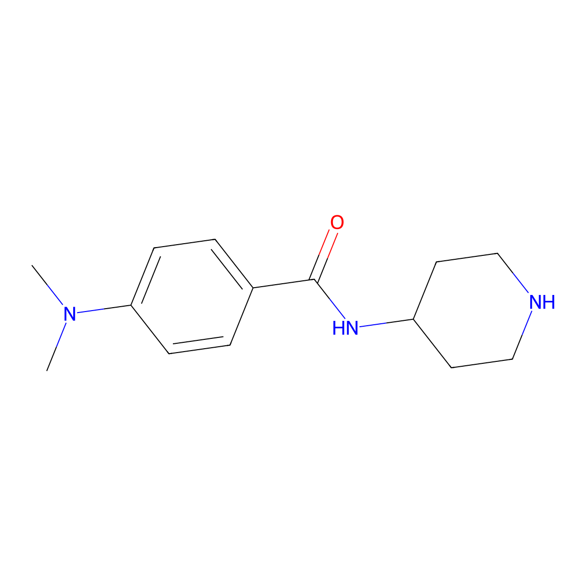 4-(dimethylamino)-N-(piperidin-4-yl)benzamide molecular structure, CAS 1094226-77-3