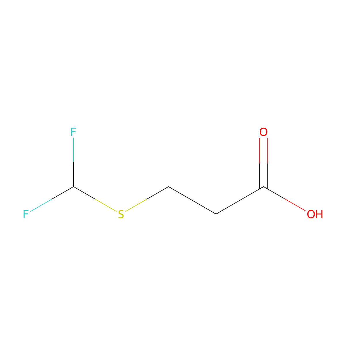 3-[(Difluoromethyl)sulfanyl]propanoic acid molecular structure, CAS 1094226-93-3