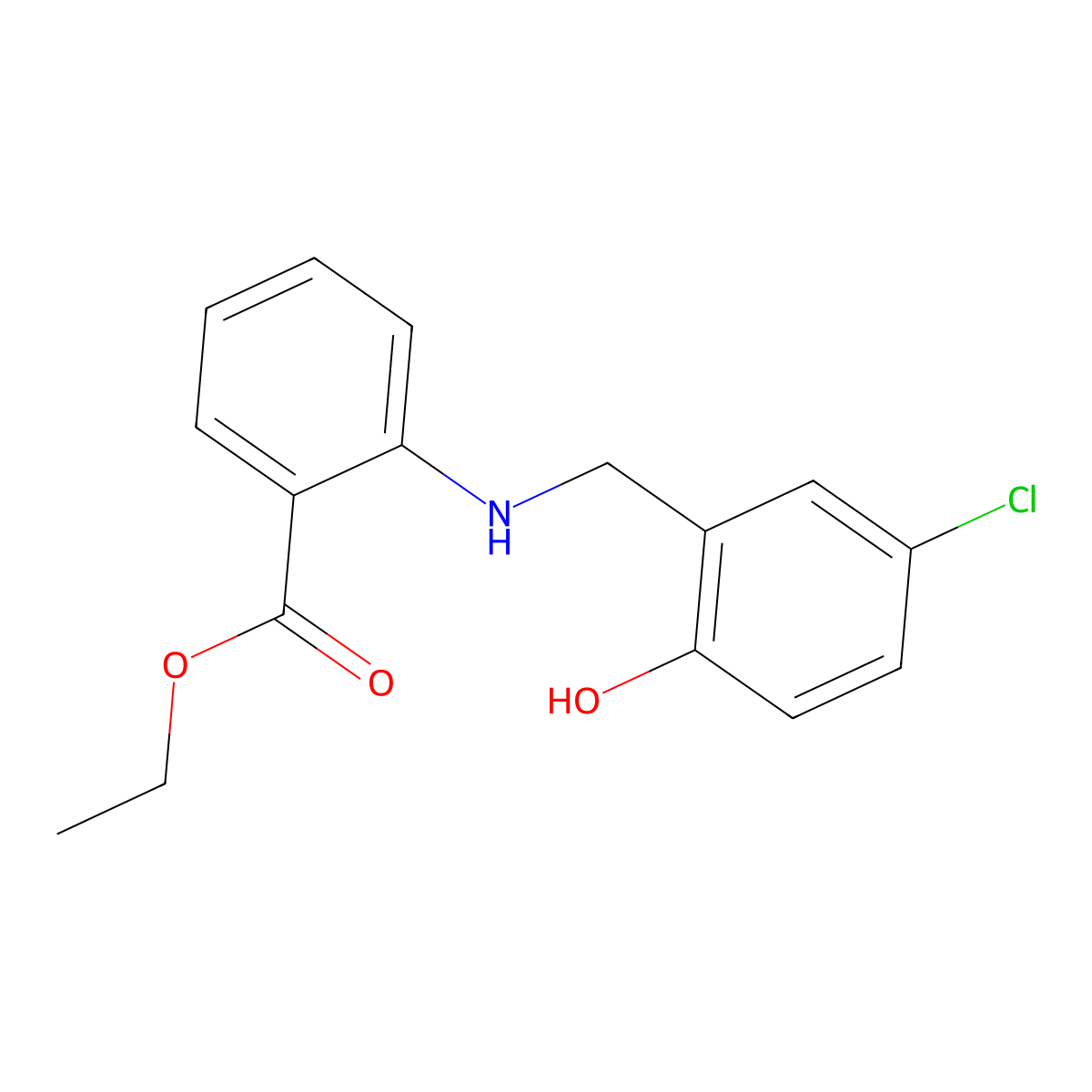 Ethyl 2-[(5-chloro-2-hydroxybenzyl)amino]benzoate molecular structure, CAS 1094227-82-3