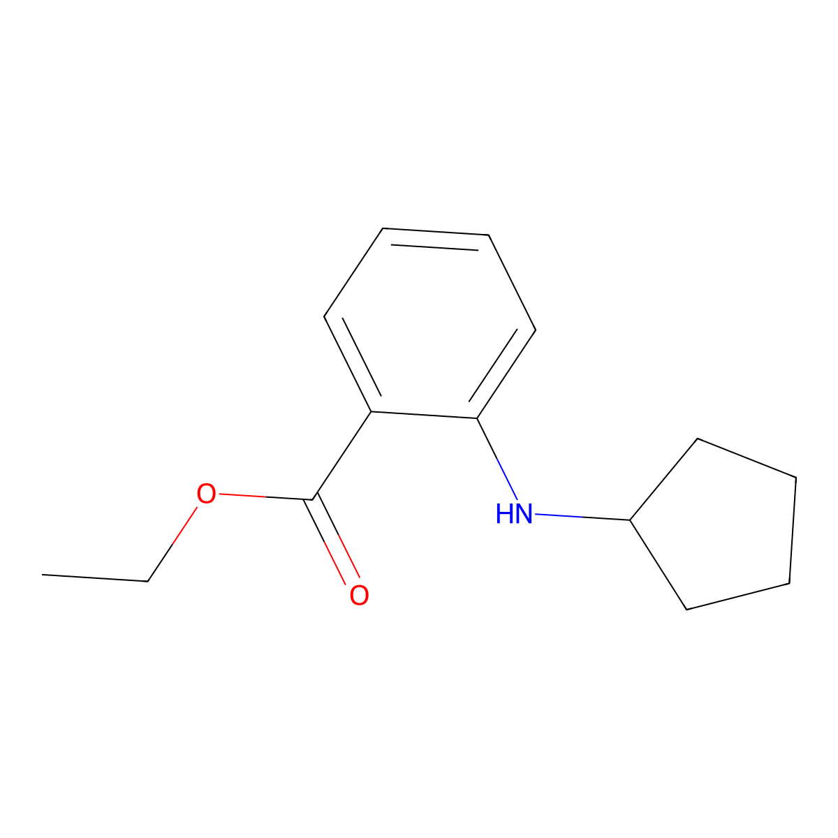 Ethyl 2-(cyclopentylamino)benzoate molecular structure, CAS 1094227-86-7