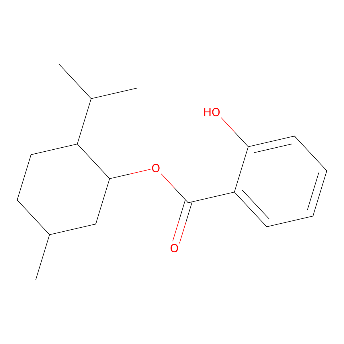 5-Methyl-2-(propan-2-yl)cyclohexyl 2-hydroxybenzoate molecular structure, CAS 109423-22-5
