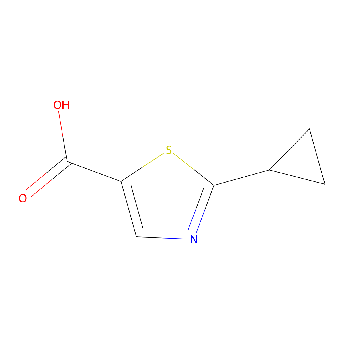 2-Cyclopropyl-1,3-thiazole-5-carboxylic acid molecular structure, CAS 1094230-05-3