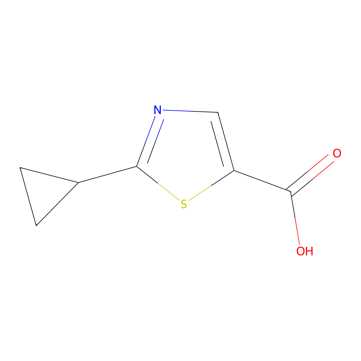 2-Cyclopropyl-1,3-thiazole-5-carboxylic acid molecular structure, CAS 1094230-05-3