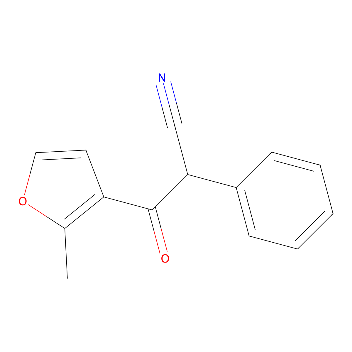 3-(2-Methylfuran-3-yl)-3-oxo-2-phenylpropanenitrile molecular structure, CAS 1094230-14-4
