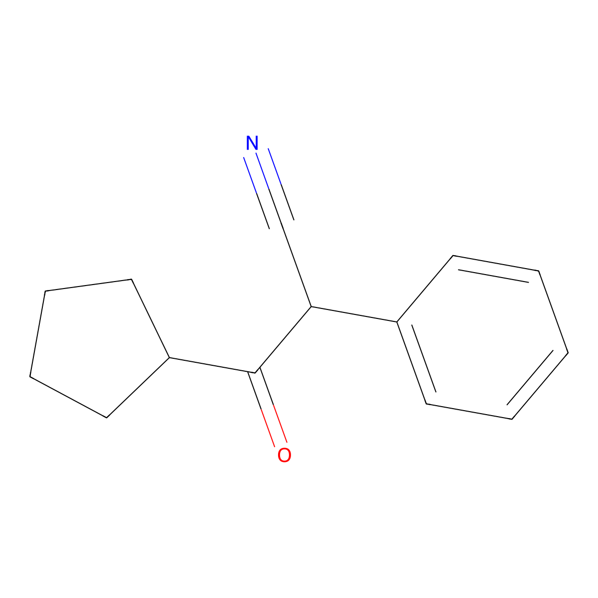 3-Cyclopentyl-3-oxo-2-phenylpropanenitrile molecular structure, CAS 1094230-17-7