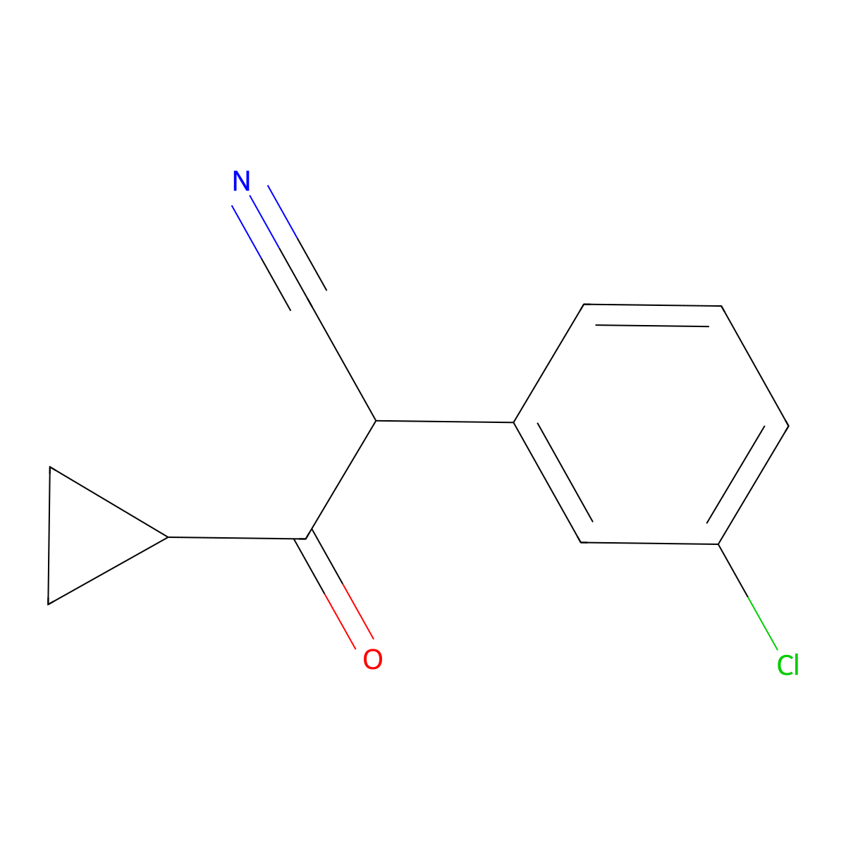 2-(3-Chlorophenyl)-3-cyclopropyl-3-oxopropanenitrile molecular structure, CAS 1094230-44-0