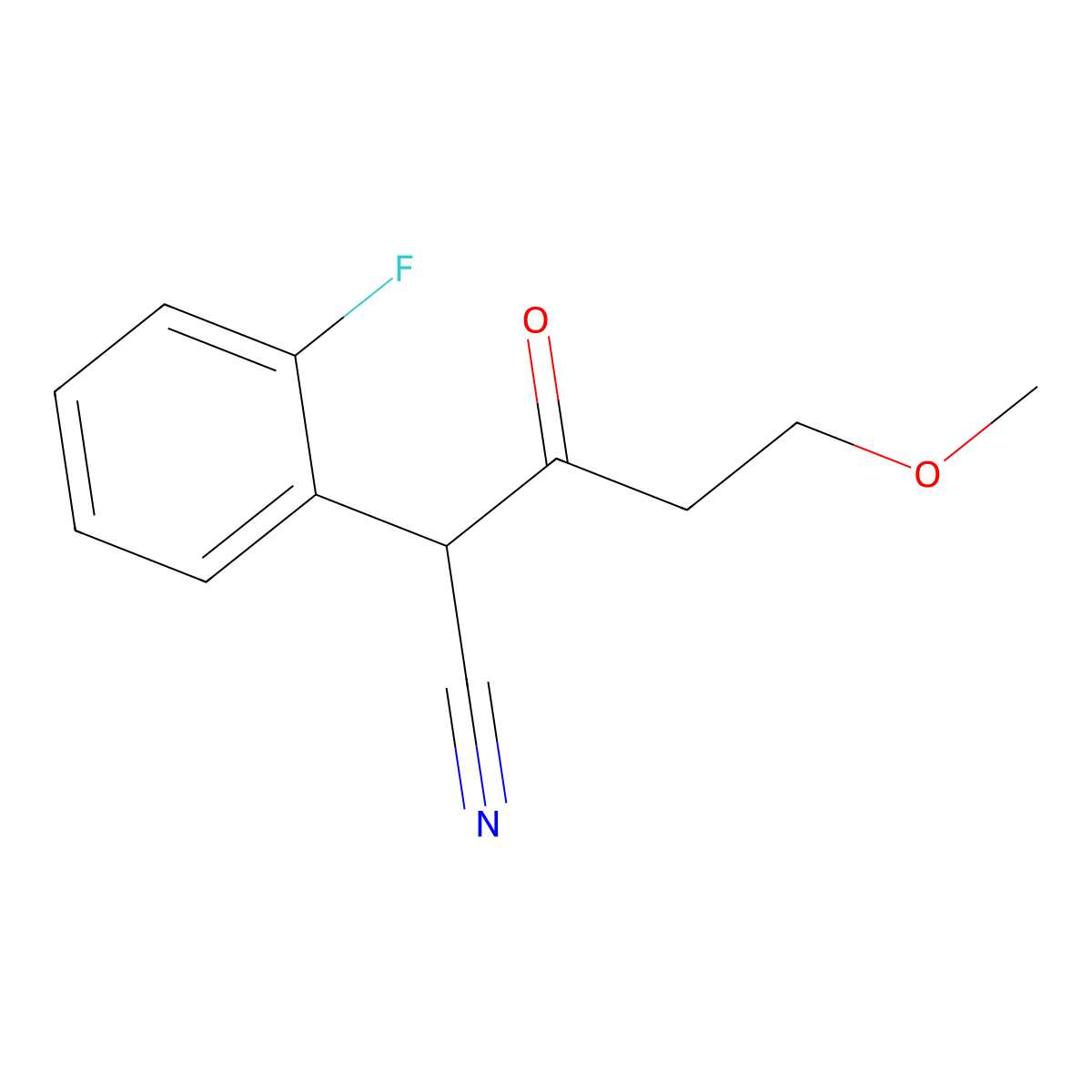 2-(2-Fluorophenyl)-5-methoxy-3-oxopentanenitrile molecular structure, CAS 1094230-49-5