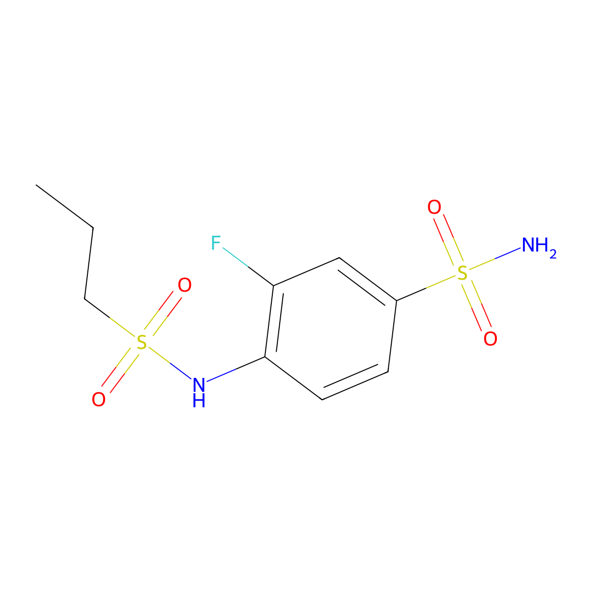 3-Fluoro-4-(propane-1-sulfonamido)benzene-1-sulfonamide molecular structure, CAS 1094230-99-5