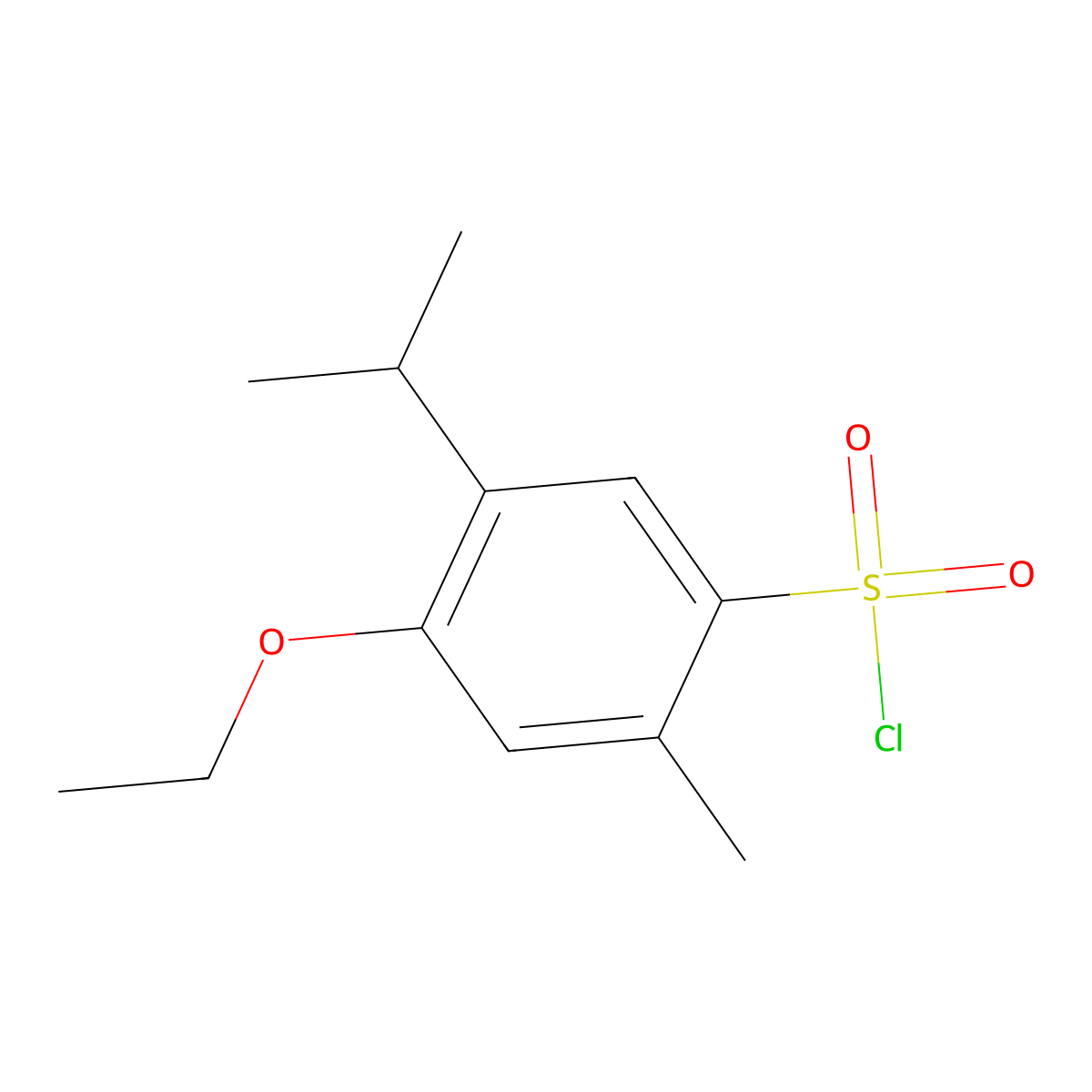 4-Ethoxy-5-isopropyl-2-methylbenzenesulfonyl chloride molecular structure, CAS 1094231-26-1