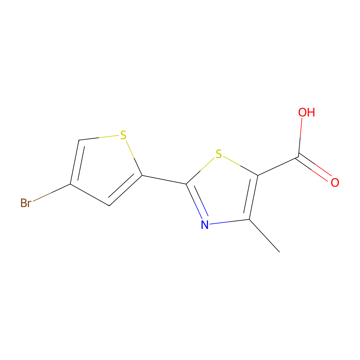 2-(4-Bromothiophen-2-yl)-4-methyl-1,3-thiazole-5-carboxylic acid molecular structure, CAS 1094231-85-2