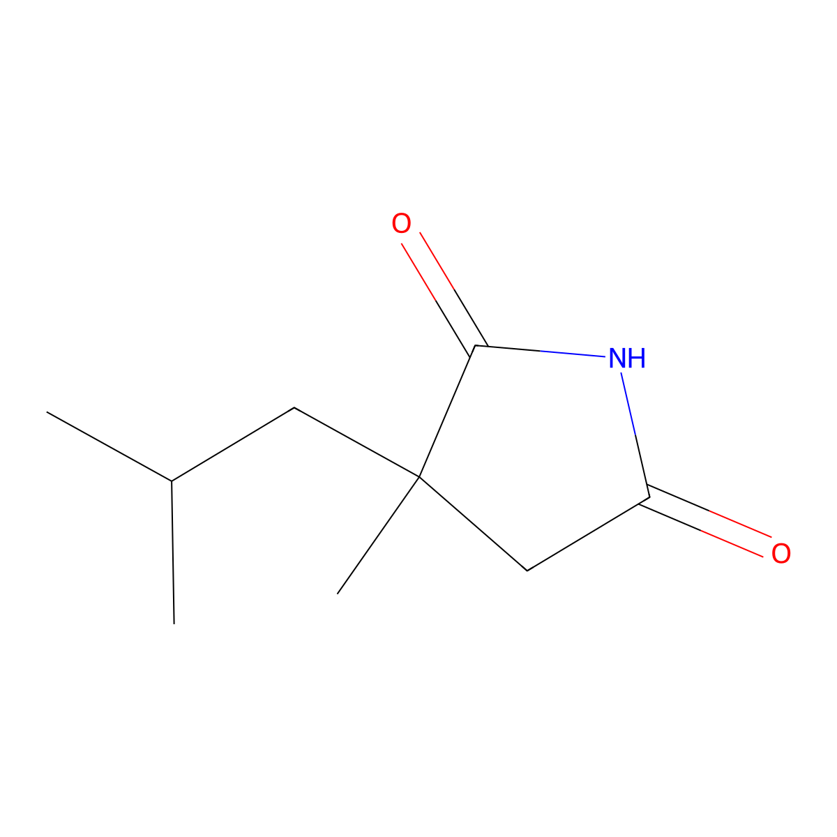 3-Methyl-3-(2-methylpropyl)pyrrolidine-2,5-dione molecular structure, CAS 1094231-95-4