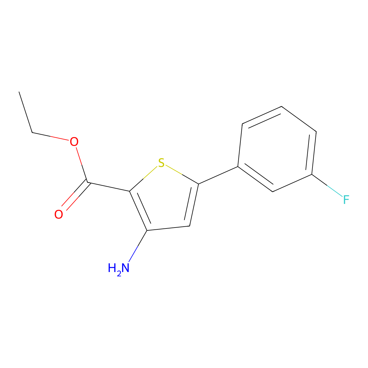 Ethyl 3-amino-5-(3-fluorophenyl)thiophene-2-carboxylate molecular structure, CAS 1094232-33-3