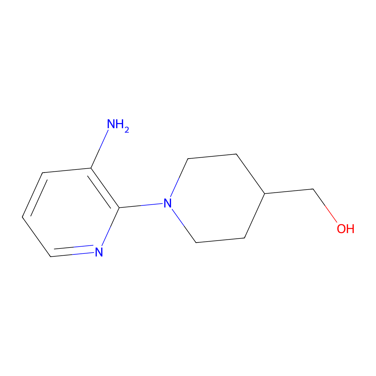 [1-(3-Aminopyridin-2-yl)piperidin-4-yl]methanol molecular structure, CAS 1094233-96-1