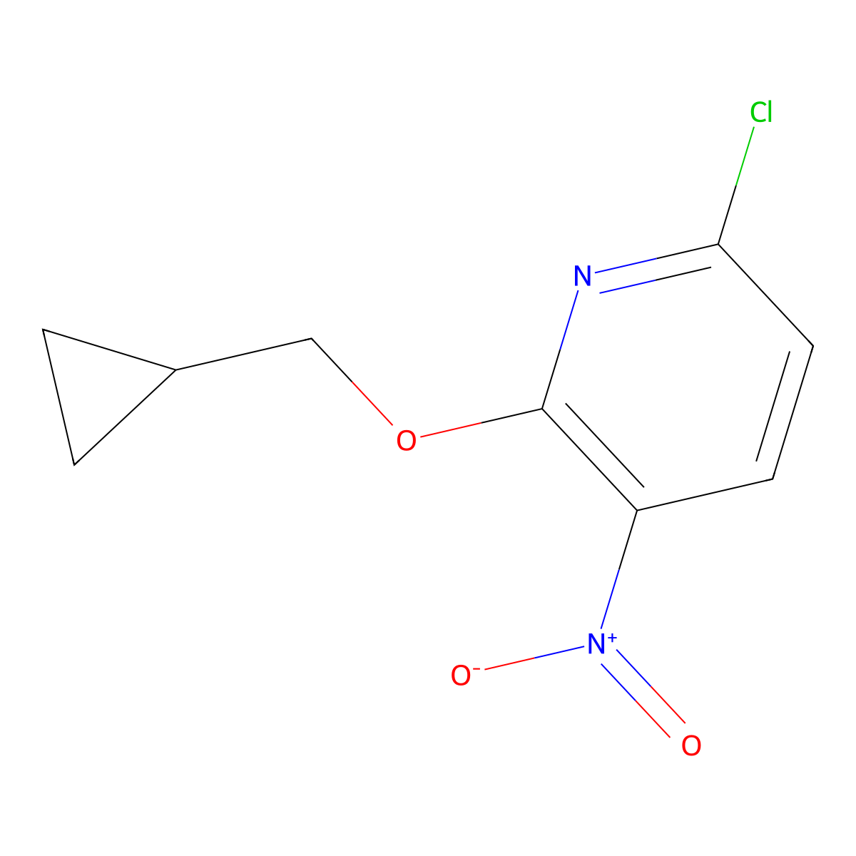6-Chloro-2-(cyclopropylmethoxy)-3-nitropyridine molecular structure, CAS 1094235-38-7