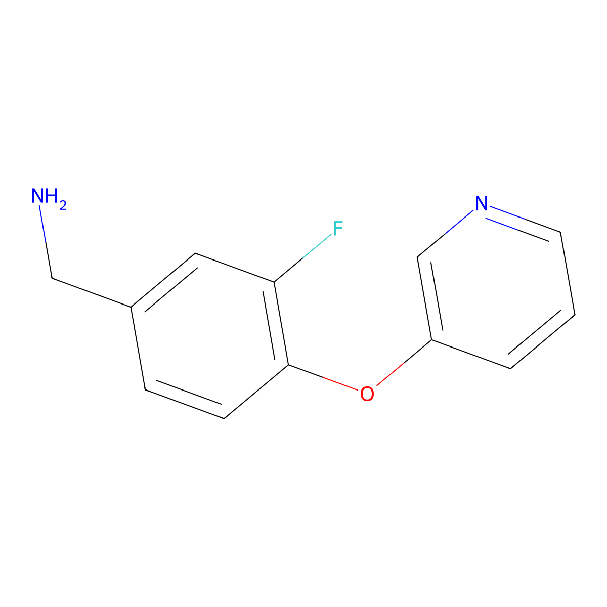 (3-Fluoro-4-(pyridin-3-yloxy)phenyl)methanamine molecular structure, CAS 1094236-09-5