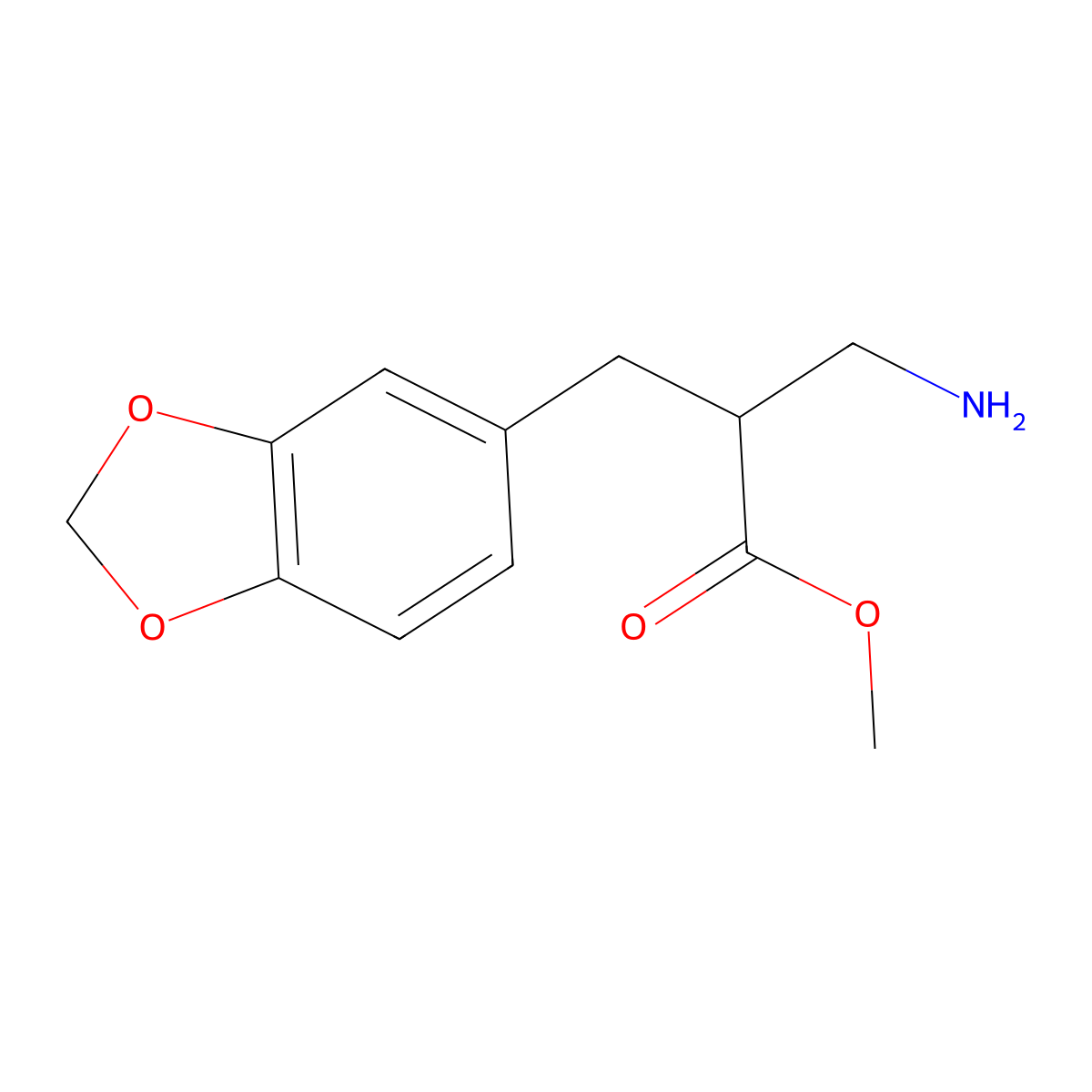Methyl 3-amino-2-[(1,3-dioxaindan-5-yl)methyl]propanoate molecular structure, CAS 1094236-12-0