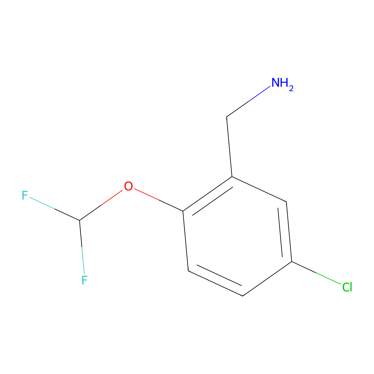 [5-Chloro-2-(difluoromethoxy)phenyl]methanamine molecular structure, CAS 1094236-98-2