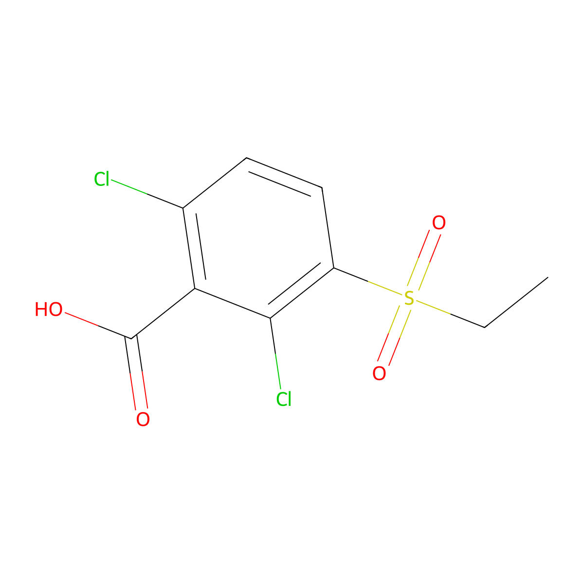 2,6-Dichloro-3-(ethanesulfonyl)benzoic acid molecular structure, CAS 1094238-17-1