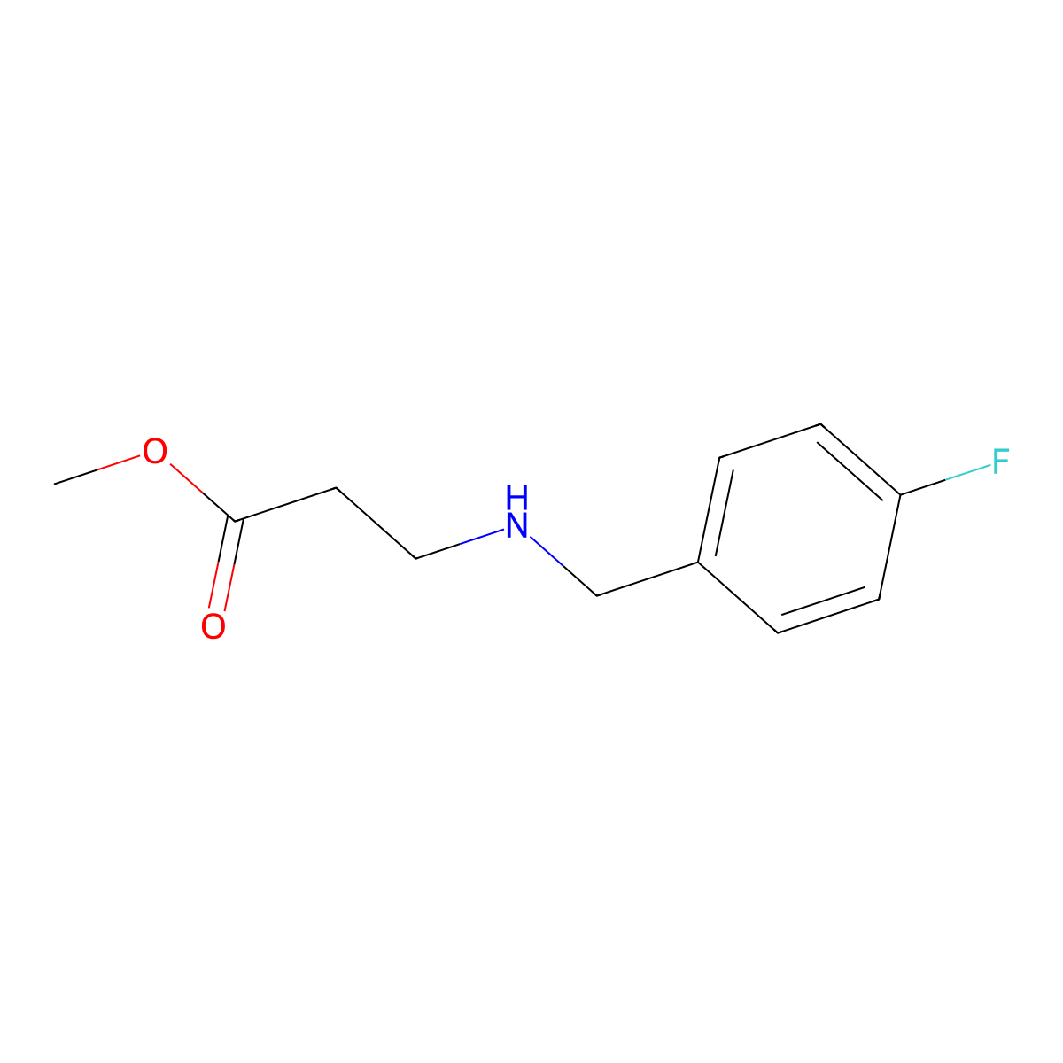 Methyl 3-{[(4-fluorophenyl)methyl]amino}propanoate molecular structure, CAS 1094242-09-7