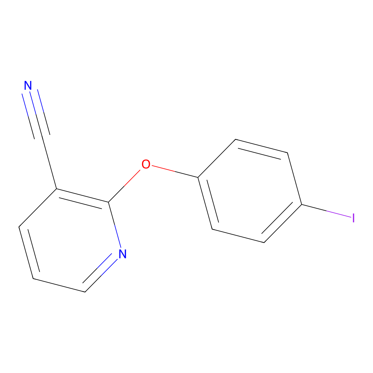 2-(4-Iodophenoxy)nicotinonitrile molecular structure, CAS 1094242-66-6