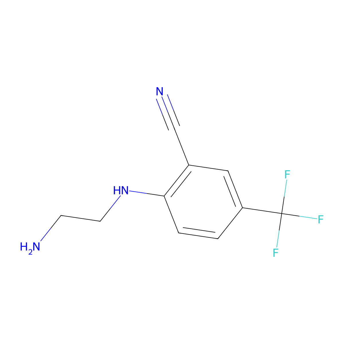 2-[(2-Aminoethyl)amino]-5-(trifluoromethyl)benzonitrile molecular structure, CAS 1094243-50-1