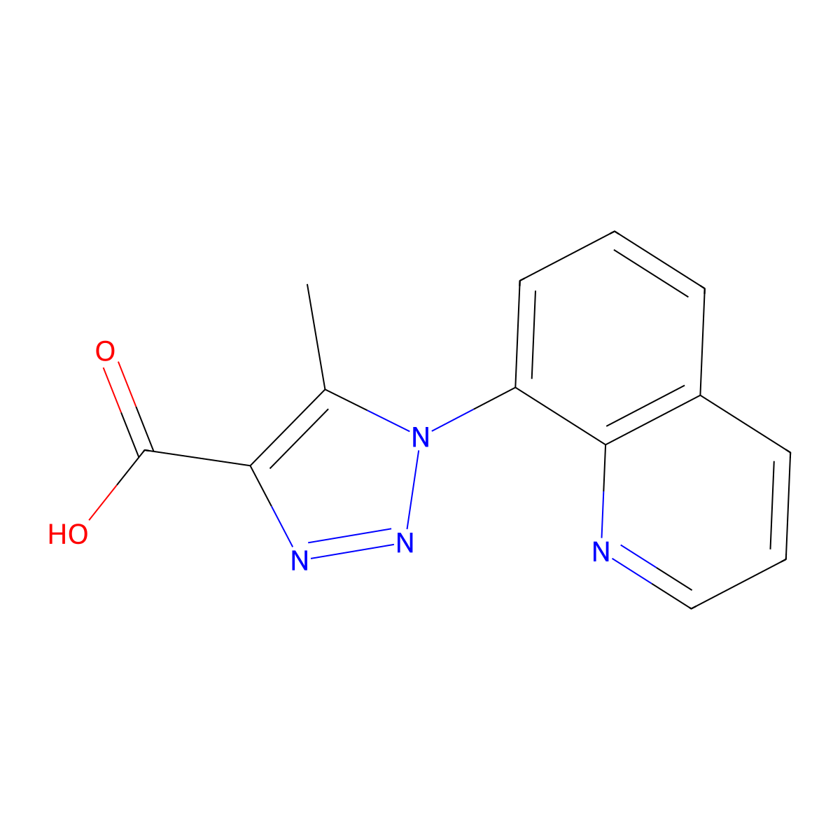 5-methyl-1-(quinolin-8-yl)-1H-1,2,3-triazole-4-carboxylic acid molecular structure, CAS 1094246-02-2