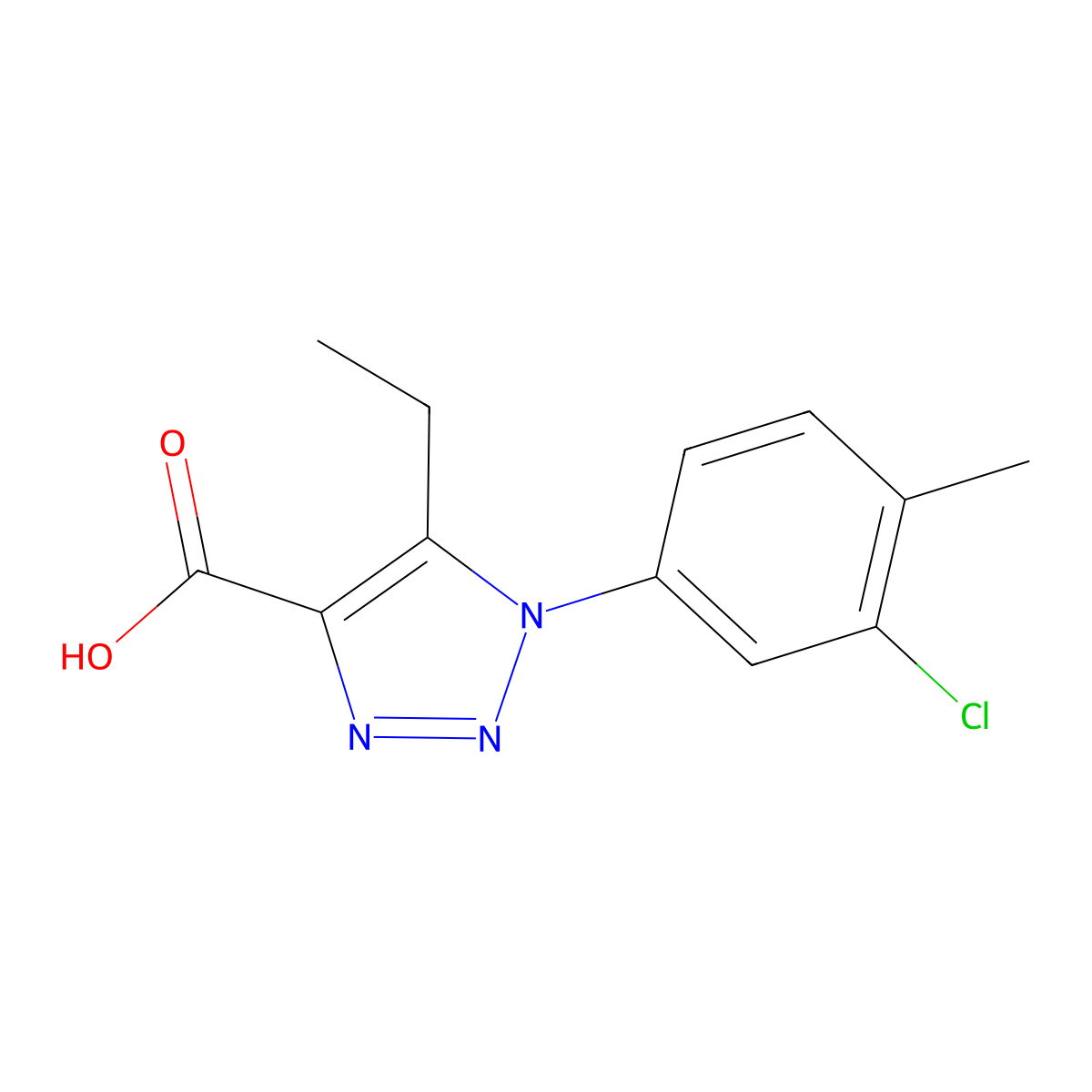 1-(3-chloro-4-methylphenyl)-5-ethyl-1H-1,2,3-triazole-4-carboxylic acid molecular structure, CAS 1094246-06-6